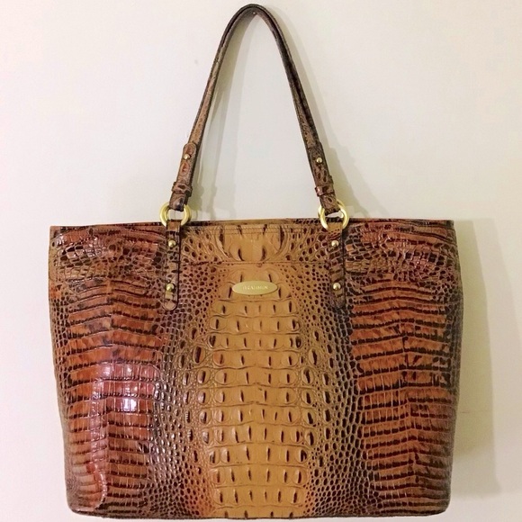 Brahmin Large Asher Leather Tote Bag in Toasted Almond Melbourne